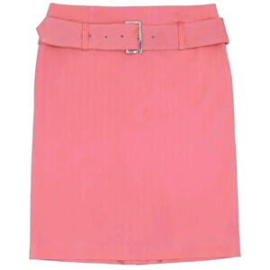 Y2K 90s Pink Belted Skirt Size 6 Small High Waisted Skirt Summer Pencil Skirt
